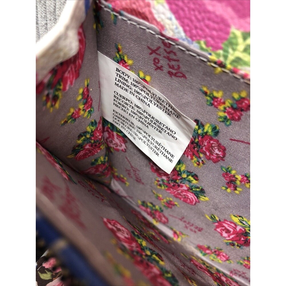Betsy Johnson Crossbody Purse Floral Bow Inside Wallet Organization Pockets - Picture 7 of 15